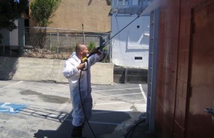Pressure Washing An Apartment Building in San Francisco
